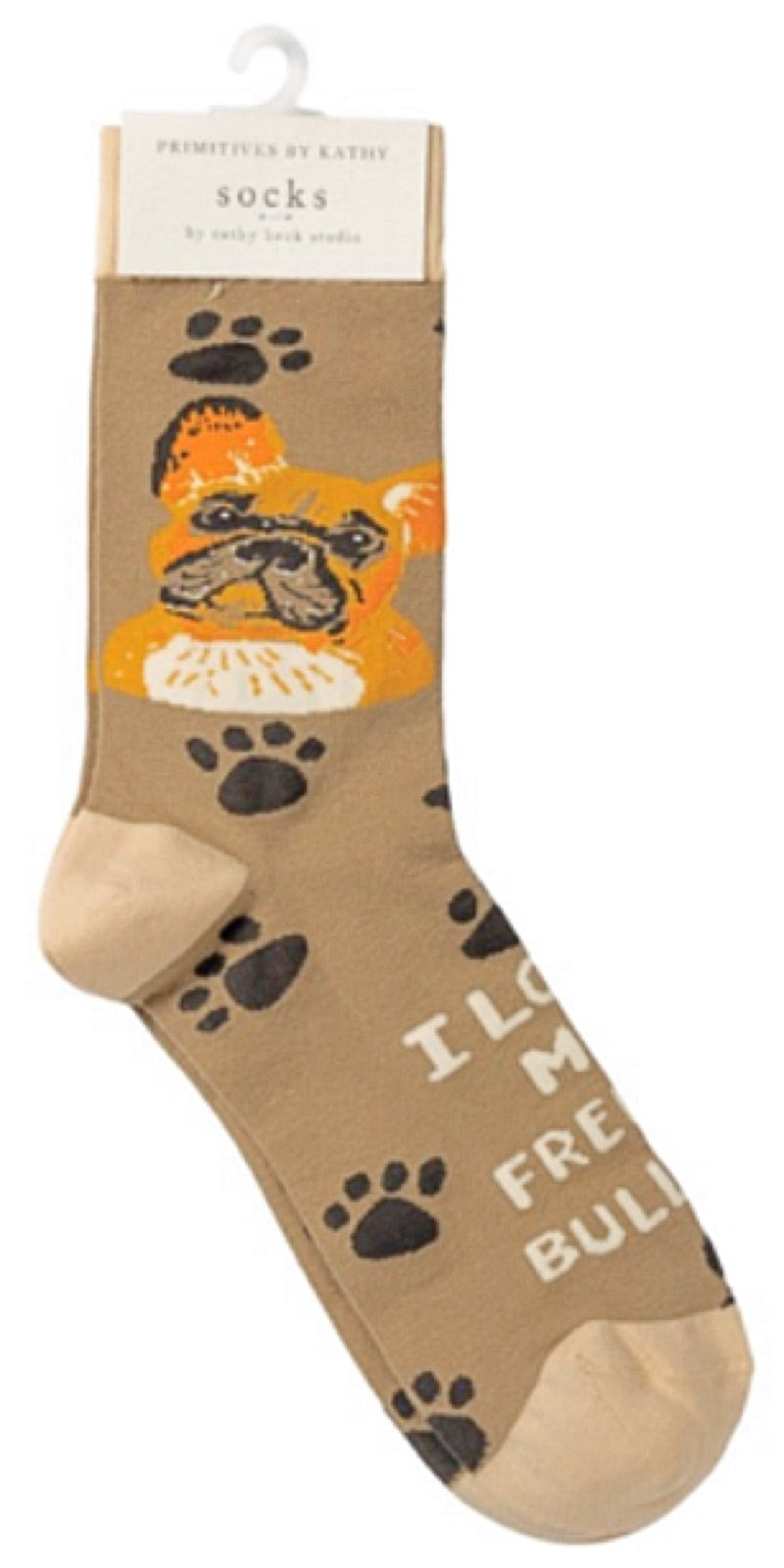 PRIMITIVES BY KATHY UNISEX ‘I LOVE MY FRENCH BULLDOG’ Socks - Novelty Socks for Less