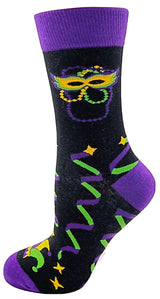 FABDAZ Brand Ladies MARDI GRAS Socks CHOOSE STYLE - Novelty Socks for Less