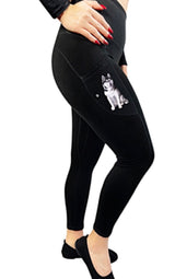 URBAN ATHLETICS Ladies SIBERIAN HUSKY High Rise Leggings With Pockets E&S Pets - Novelty Socks for Less