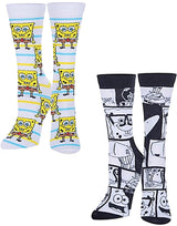 SPONGEBOB SQUAREPANTS Unisex 2 Pair Of Socks ODD SOX Brand - Novelty Socks for Less