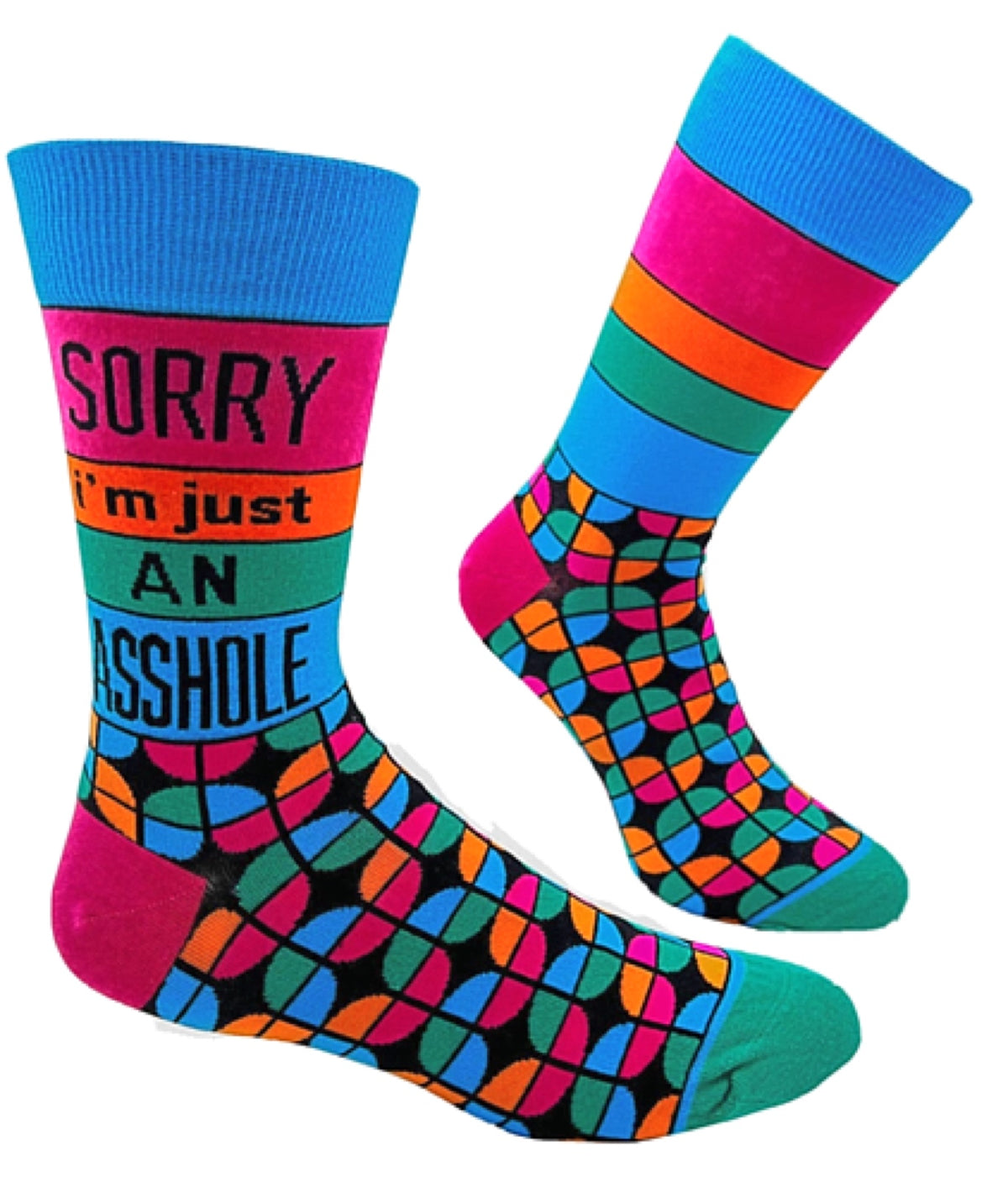 FABDAZ Brand Men’s ‘SORRY I’M JUST AN ASSHOLE’ Socks - Novelty Socks for Less