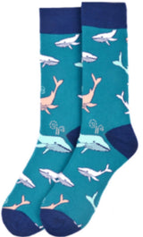 PARQUET BRAND Men's WHALES Socks CHOOSE COLOR - Novelty Socks for Less