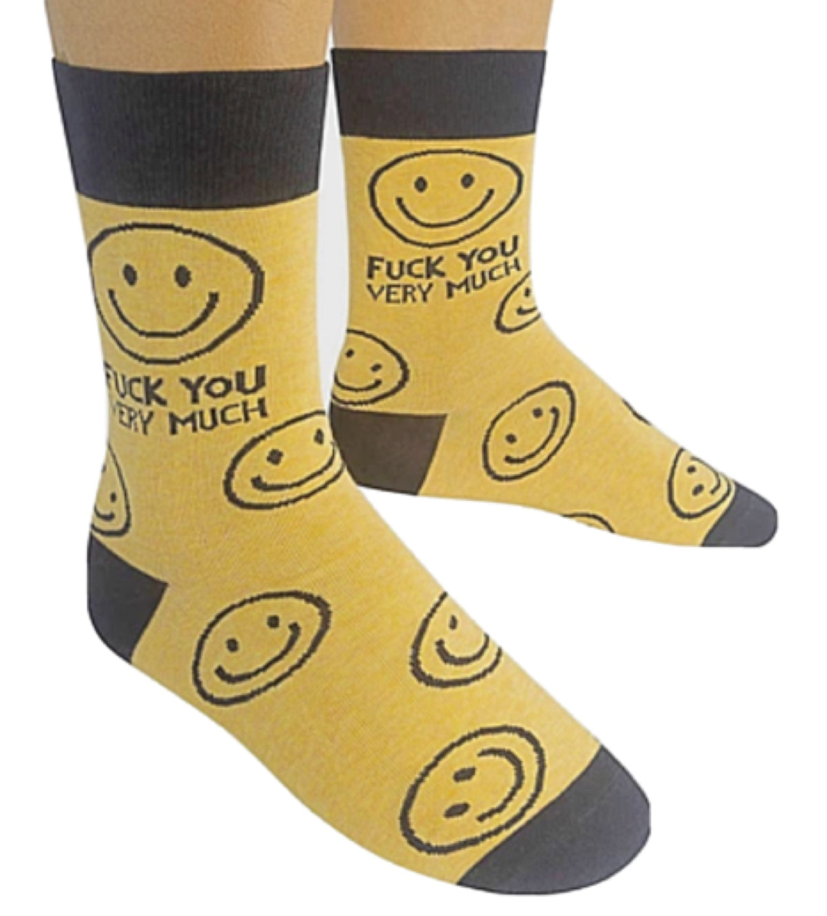 FUNATIC Brand Unisex FUCK YOU VERY MUCH Socks With SMILEY FACES - Novelty Socks for Less
