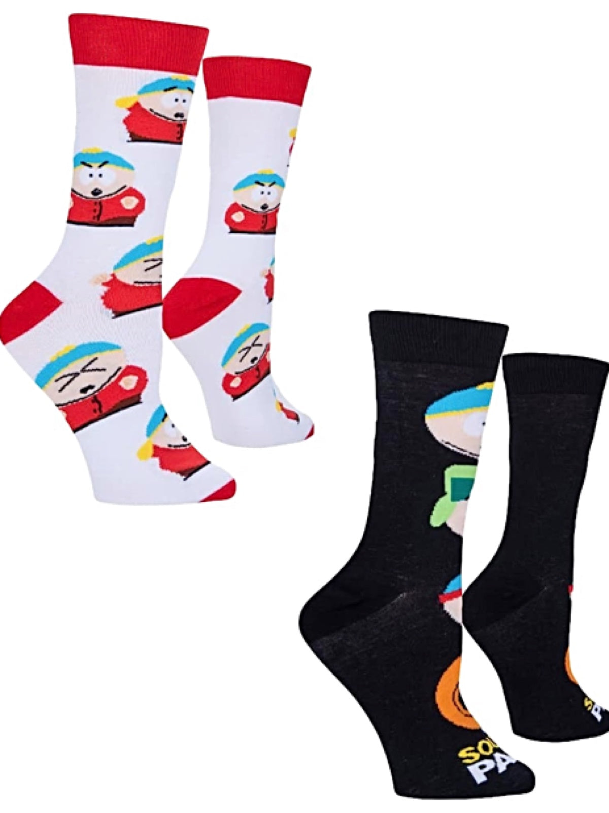 SOUTH PARK Unisex 2 PAIR OF Socks KYLE, STAN, KENNY, CARTMAN ODD SOX Brand - Novelty Socks for Less