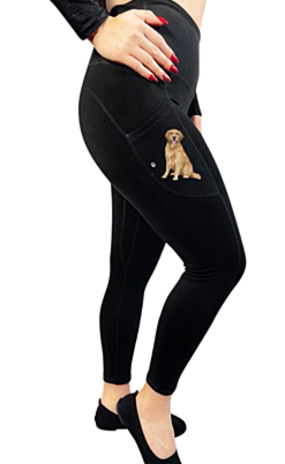 URBAN ATHLETICS Ladies GOLDEN RETRIEVER High Rise Leggings With Pockets E&S Pets - Novelty Socks for Less