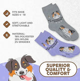FOOZYS BRAND Ladies 2 Pair AUSTRALIAN SHEPHERD Socks - Novelty Socks for Less