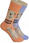 FOOZYS Ladies 2 Pair WHEATEN TERRIER Socks - Novelty Socks for Less