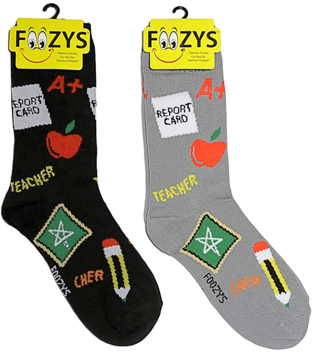 FOOZYS Ladies 2 Pair SCHOOL TEACHER Socks - Novelty Socks for Less