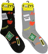 FOOZYS Ladies 2 Pair SCHOOL TEACHER Socks - Novelty Socks for Less
