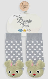 BOOGIE TOES Unisex Baby BUNNY RABBIT Rattle GRIPPER BOTTOM Socks By PIERO LIVENTI - Novelty Socks for Less