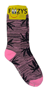 FOOZYS BRAND Ladies MARIJUANA/POT Socks (CHOOSE COLOR) - Novelty Socks for Less