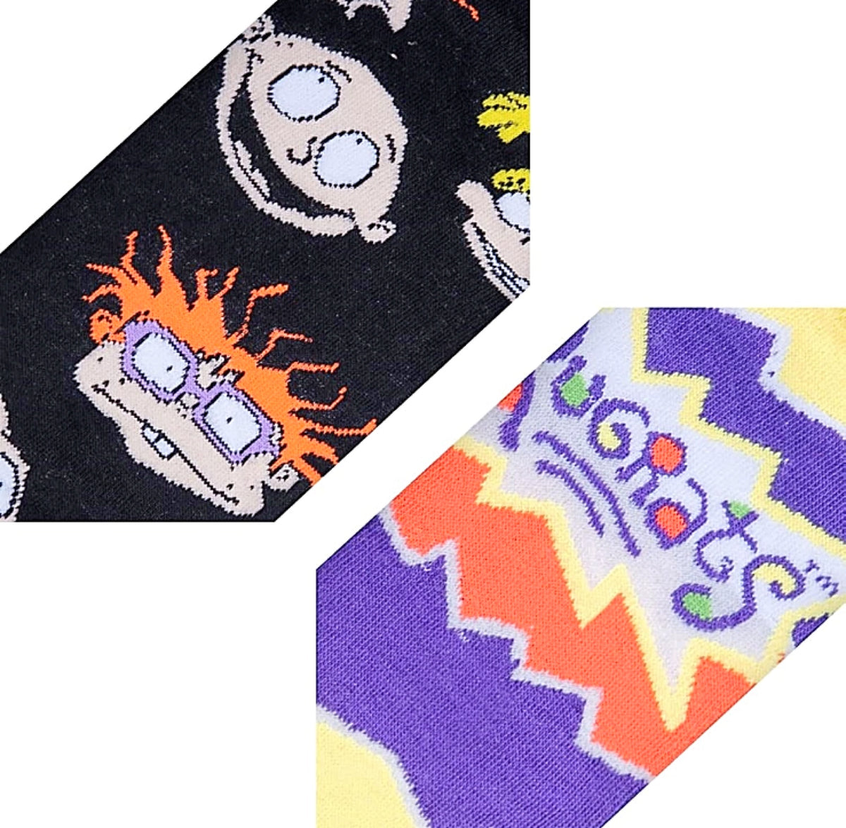 RUGRATS Unisex 2 Pair Of Socks CHUCKY, ANJELICA ODD SOX Brand - Novelty Socks for Less