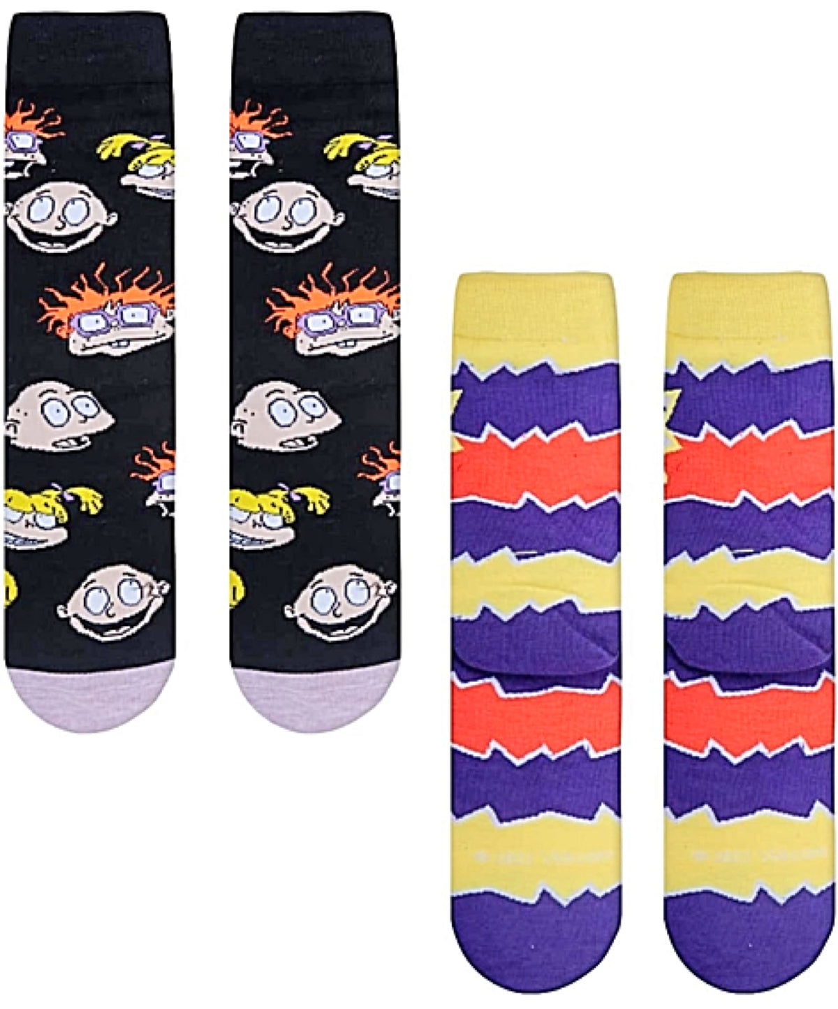 RUGRATS Unisex 2 Pair Of Socks CHUCKY, ANJELICA ODD SOX Brand - Novelty Socks for Less