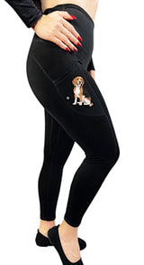 URBAN ATHLETICS Ladies BEAGLE High Rise Leggings With Pockets E&S Pets - Novelty Socks for Less