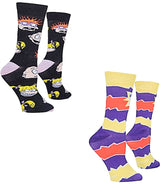RUGRATS Unisex 2 Pair Of Socks CHUCKY, ANJELICA ODD SOX Brand - Novelty Socks for Less