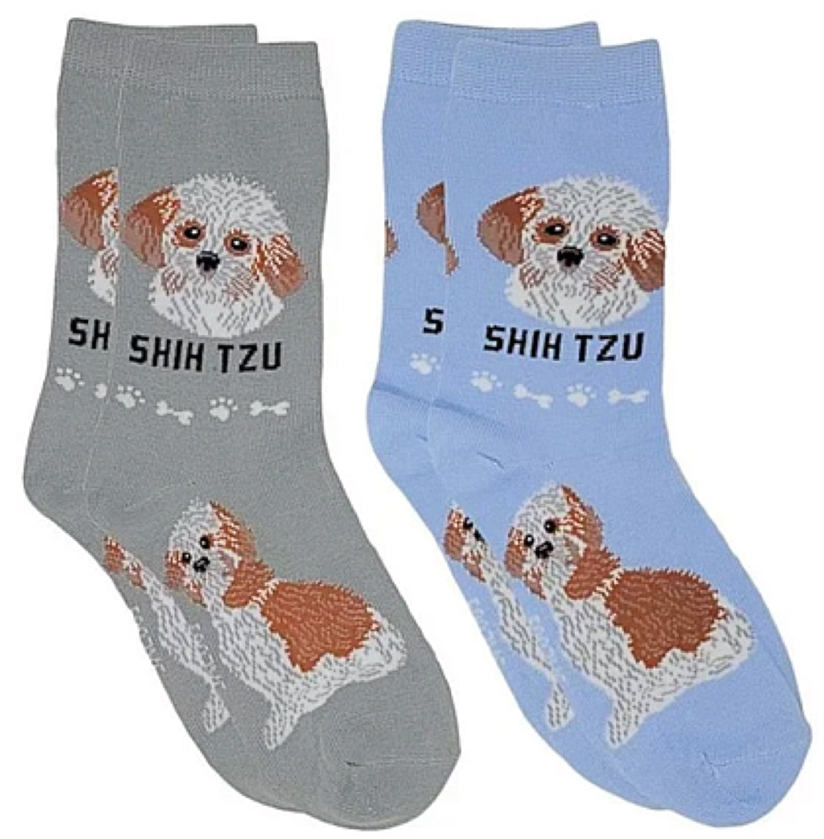 FOOZYS BRAND Ladies 2 Pair SHIH TZU Socks - Novelty Socks for Less