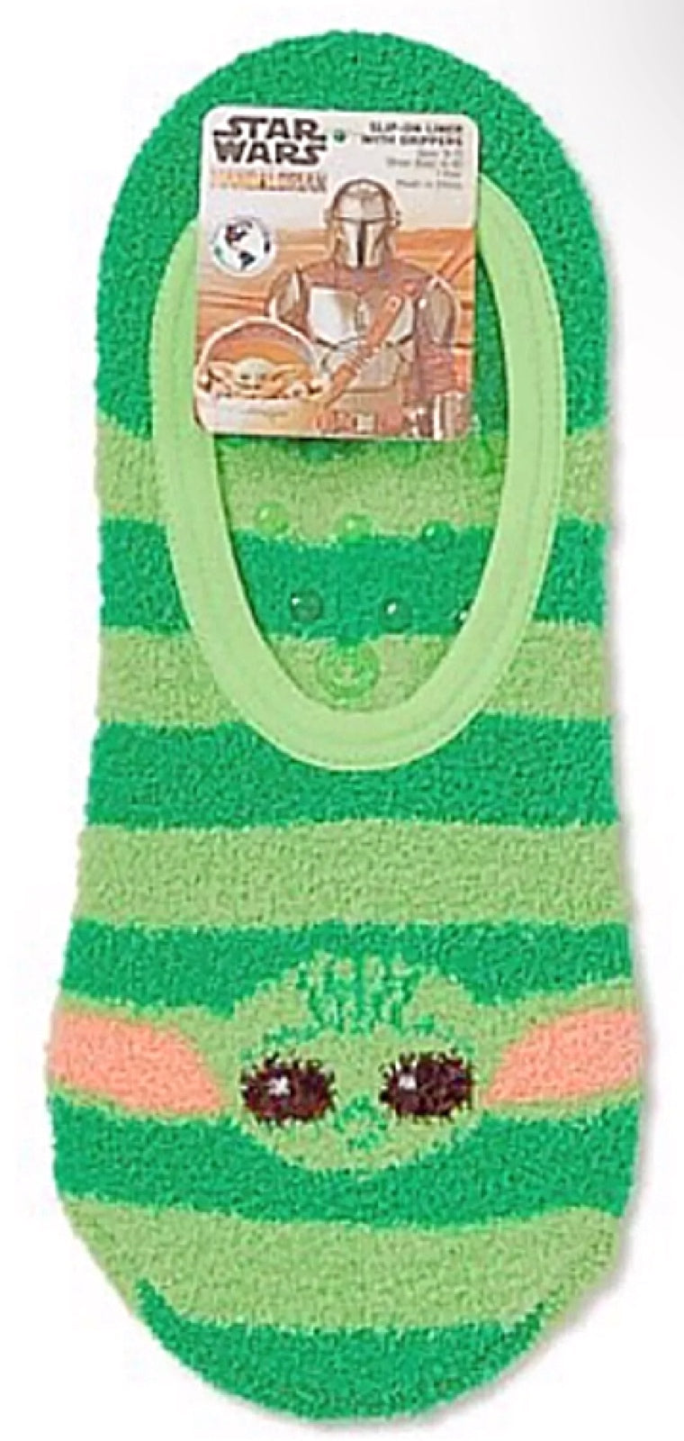STAR WARS BABY YODA Ladies Gripper Bottom Slip On Liner Socks - Novelty Socks for Less