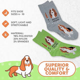 FOOZYS BRAND LADIES 2 PAIR BASSET HOUND DOG SOCKS - Novelty Socks for Less