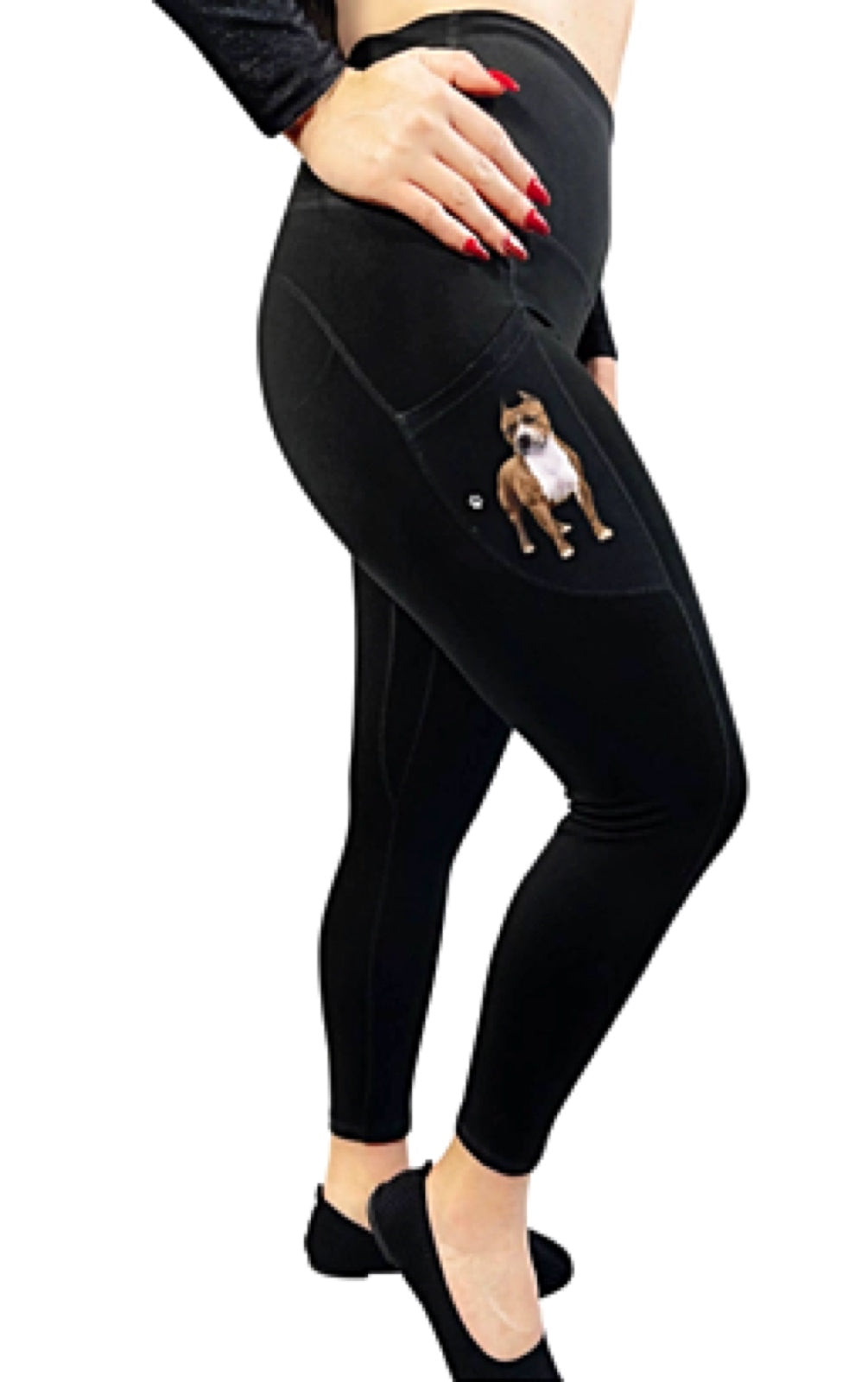 URBAN ATHLETICS Ladies PIT BULL High Rise Leggings With Pockets E&S Pets - Novelty Socks for Less