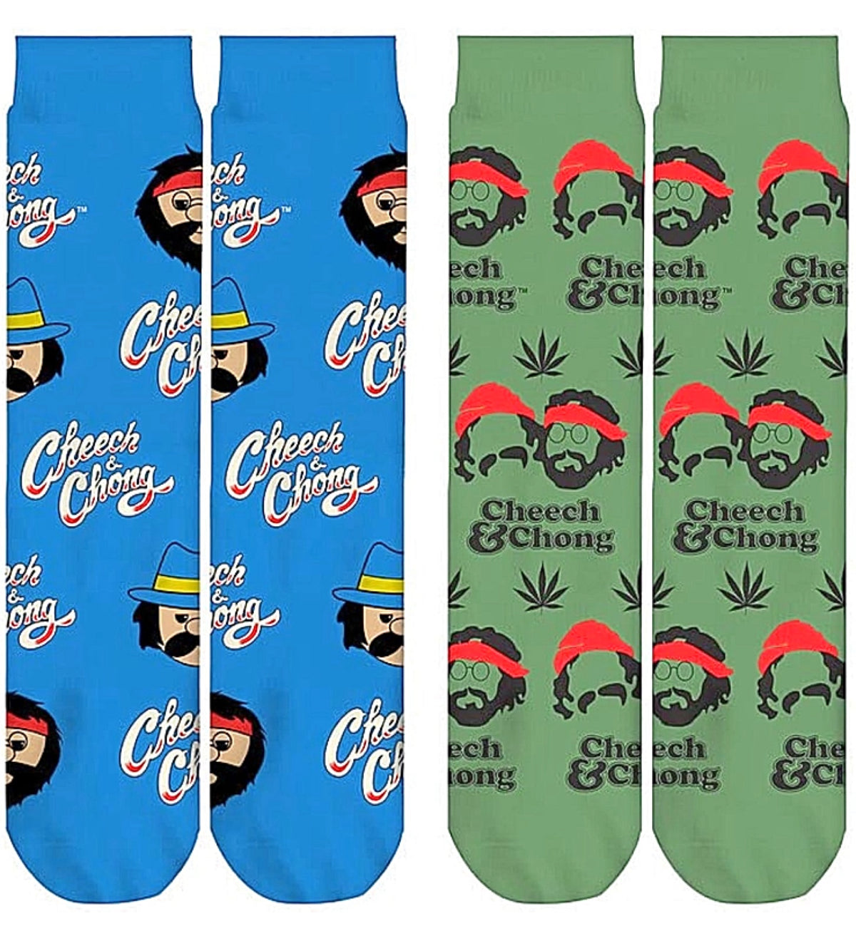 CHEECH & CHONG UNISEX 2 PAIR OF SOCKS ODD SOX BRAND - Novelty Socks for Less