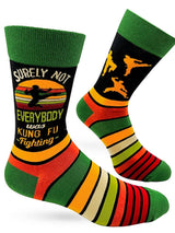 FABDAZ BRAND Men's KARATE SOCKS ‘SURELY NOT EVERYBODY WAS KUNG FU FIGHTING’ - Novelty Socks for Less