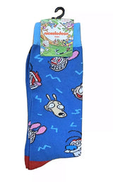 NICKELODEON Men’s 90’s Socks REN & STIMPY, ROCKO & RUGRATS - Novelty Socks for Less