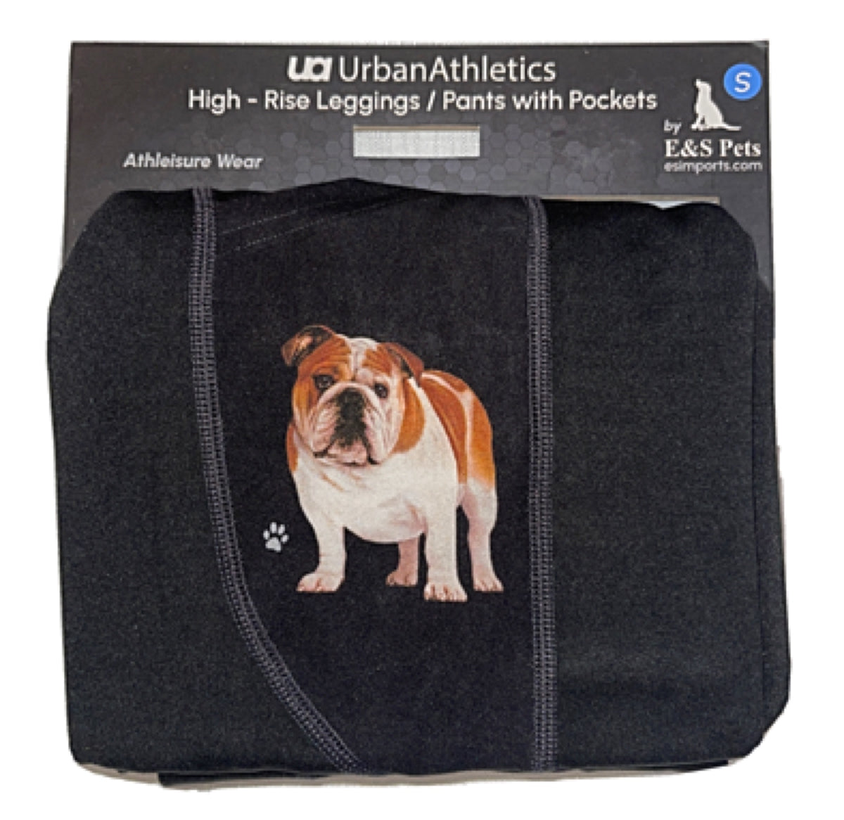 URBAN ATHLETICS Ladies BULLDOG High Rise Leggings With Pockets E&S Pets - Novelty Socks for Less
