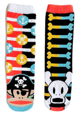 PALS SOCKS Brand Unisex JULIUS & SKURVY Mismatched Gripper Bottom Socks PAUL FRANK - Novelty Socks for Less