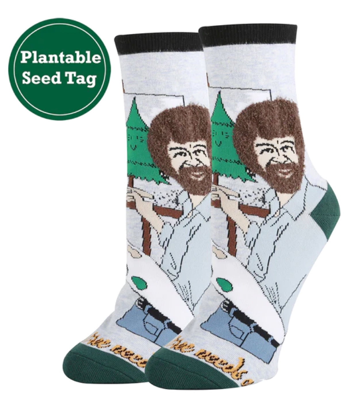 BOB ROSS Ladies ‘HUG A TREE’ Socks OOOH YEAH Brand - Novelty Socks for Less