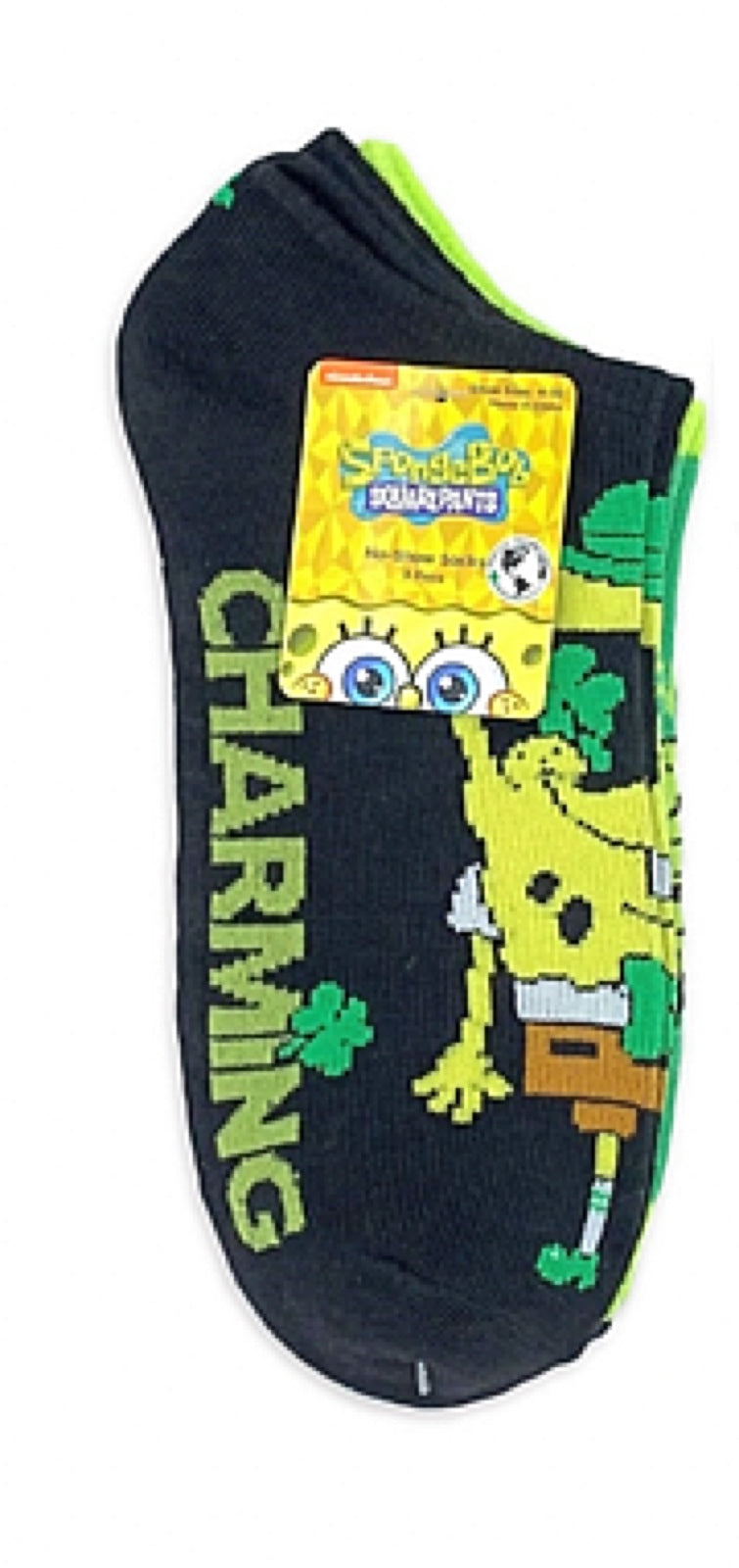 SPONGEBOB SQUAREPANTS Ladies 3 Pair Of ST. PATRICKS DAY No Show Socks - Novelty Socks for Less