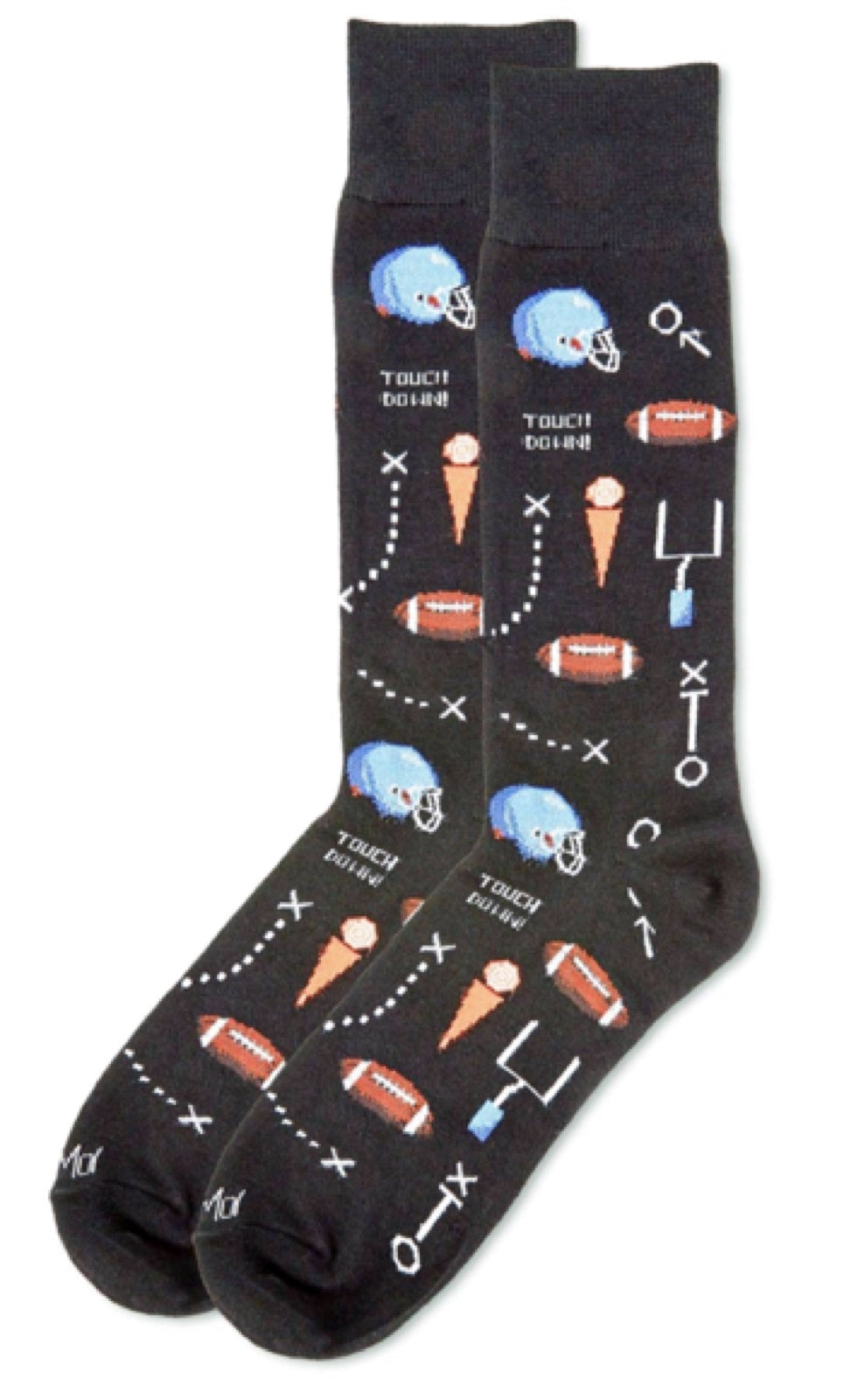 MeMoi BRAND MEN’S FOOTBALL SOCKS ‘TOUCH DOWN’ - Novelty Socks for Less