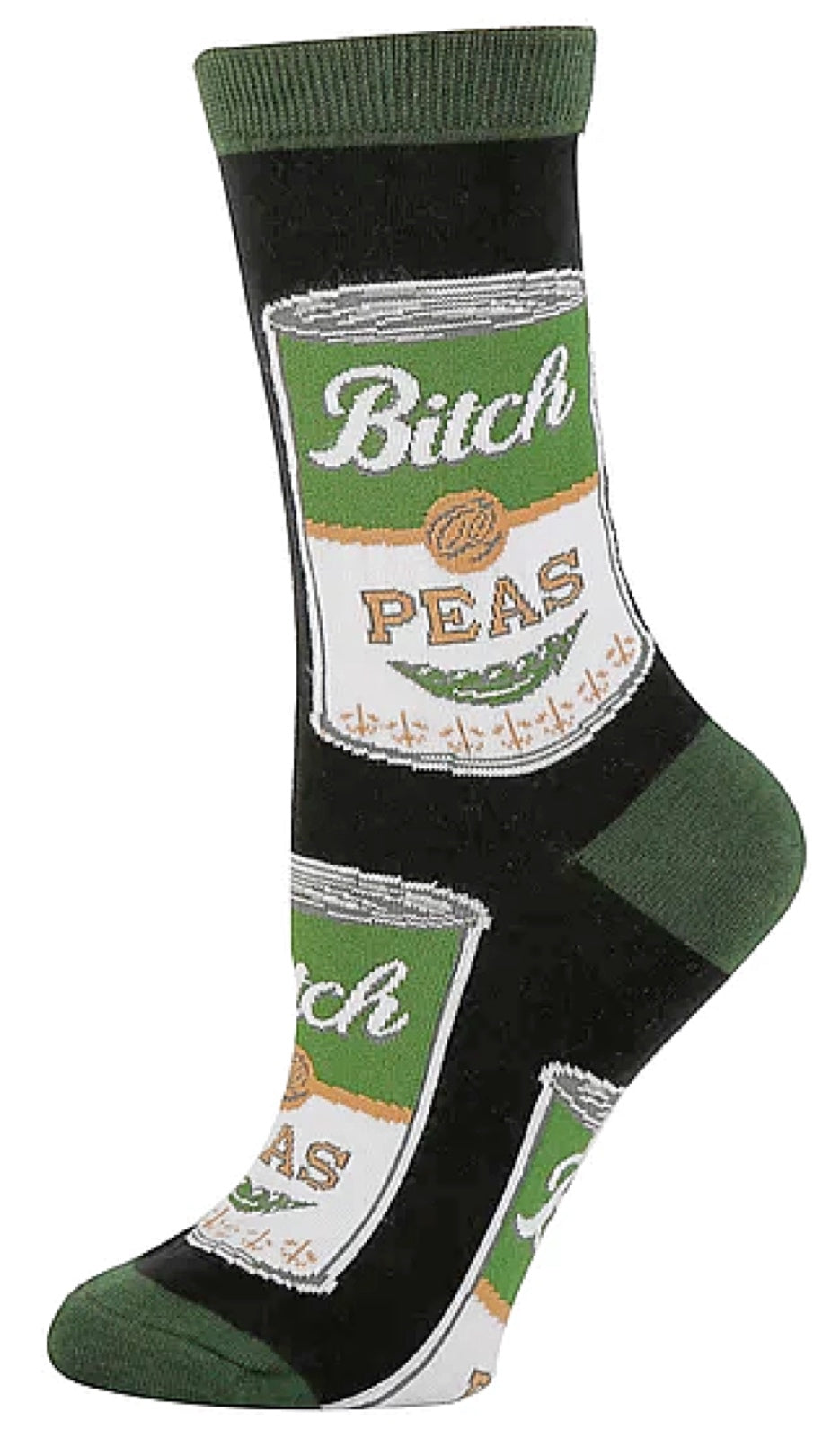 OOOH YEAH Brand Ladies CAN OF PEAS Socks ‘BITCH PEAS’ - Novelty Socks for Less