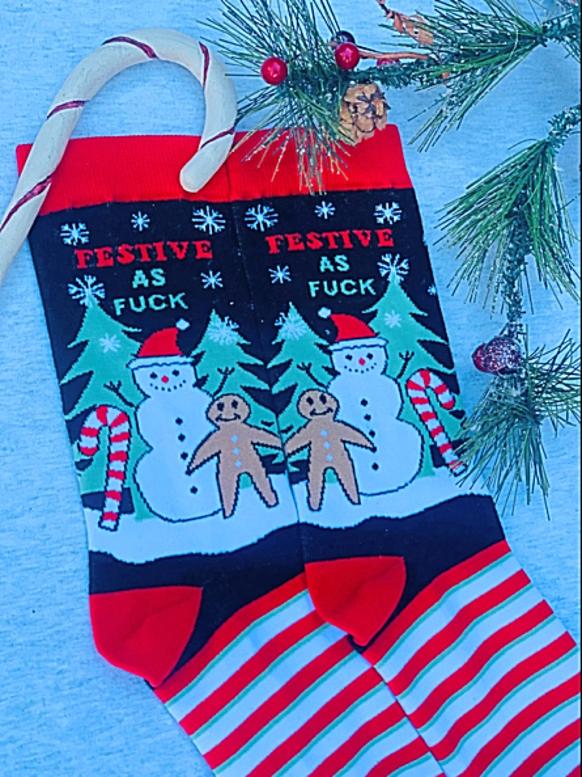 GROOVY THINGS BRAND LADIES CHRISTMAS SOCKS ‘FESTIVE AS FUCK’ - Novelty Socks for Less