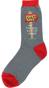 FOOT TRAFFIC Brand Ladies REALTOR REAL ESTATE Socks - Novelty Socks for Less