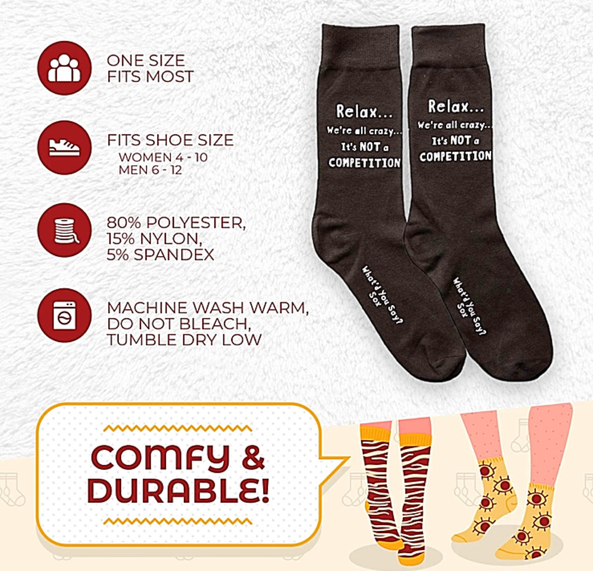 WHAT’D YOU SAY? Sox Brand Unisex ‘IF YOU MET MY FAMILY YOU WOULD UNDERSTAND’ Socks - Novelty Socks for Less