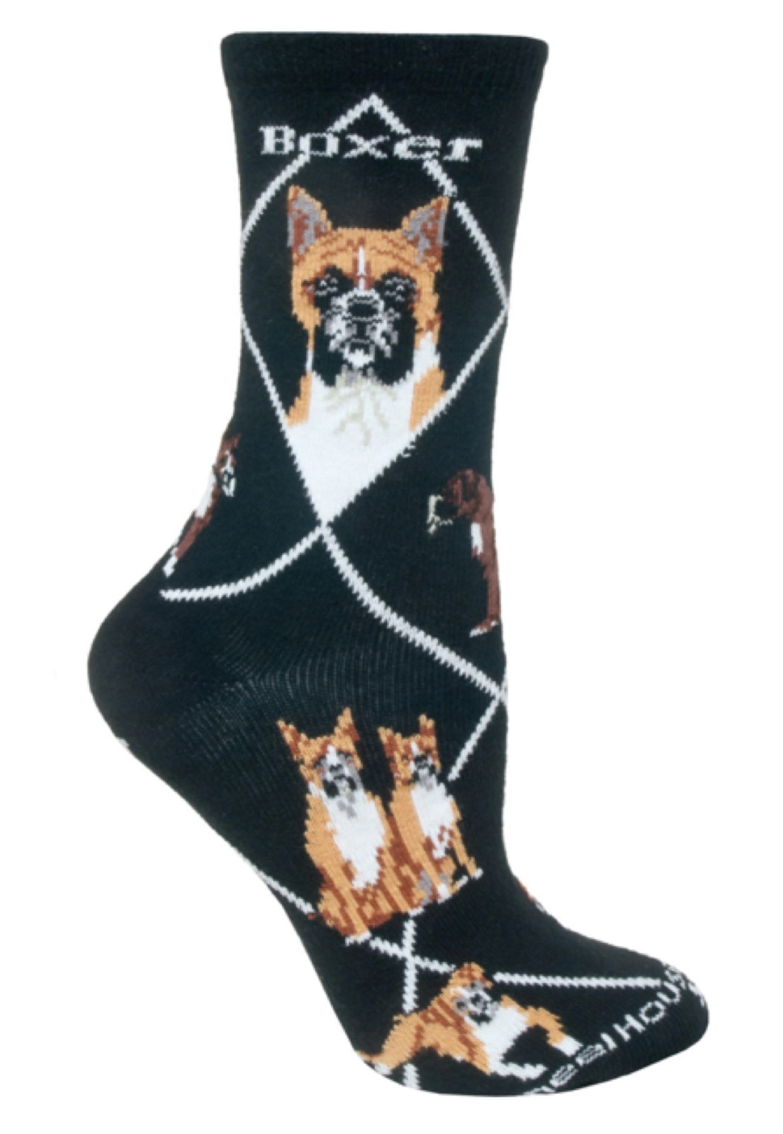 WHEEL HOUSE DESIGNS MEN’S BOXER DOG SOCKS - Novelty Socks for Less