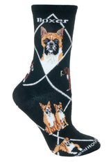 WHEEL HOUSE DESIGNS MEN’S BOXER DOG SOCKS - Novelty Socks for Less