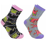 SPONGEBOB SQUAREPANTS LADIES 2 PAIR CREW SOCKS WITH PATRICK - Novelty Socks for Less