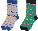 Parquet Brand Men’s CAMPING Socks (CHOOSE COLOR GREEN OR GRAY) - Novelty Socks for Less