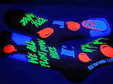 IT THE MOVIE MEN’S CLASSIC BLACK LIGHT SOCKS BIOWORLD BRAND - Novelty Socks for Less
