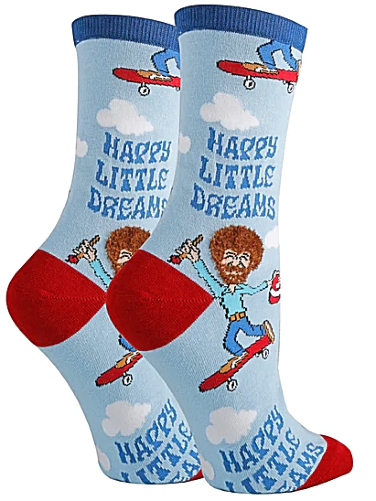 BOB ROSS Ladies ‘HAPPY LITTLE DREAMS’ Socks OOOH YEAH Brand - Novelty Socks for Less
