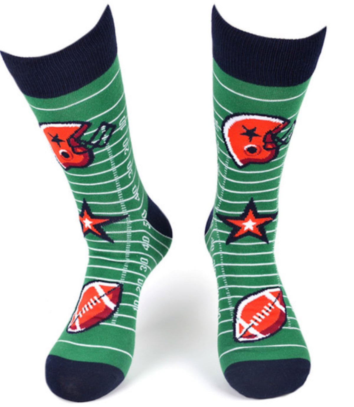 PARQUET MEN’S FOOTBALL SOCKS FOOTBALL FIELD, HELMET - Novelty Socks for Less
