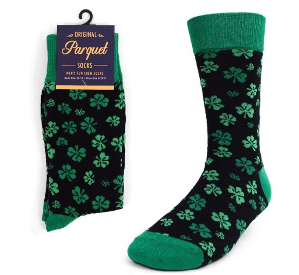 Parquet Brand Men’s SHAMROCKS St. Patricks Day Socks - Novelty Socks for Less