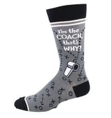 FOOT TRAFFIC Men’s ‘I’M THE COACH' Socks - Novelty Socks for Less