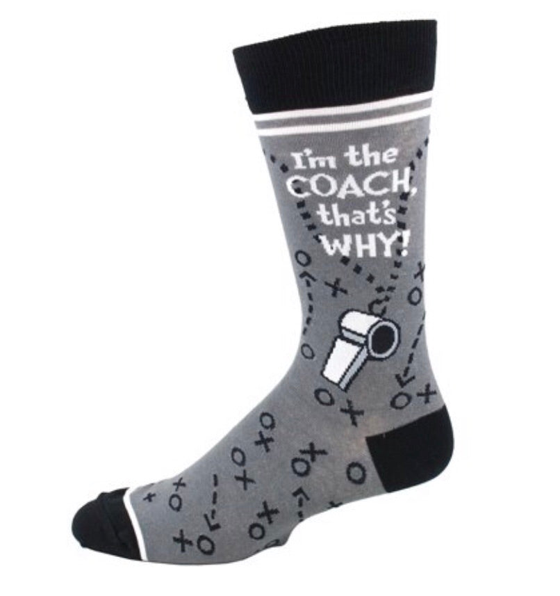 FOOT TRAFFIC Men’s ‘I’M THE COACH' Socks - Novelty Socks for Less