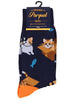 PARQUET Mens CATS IN BOXES Socks - Novelty Socks for Less