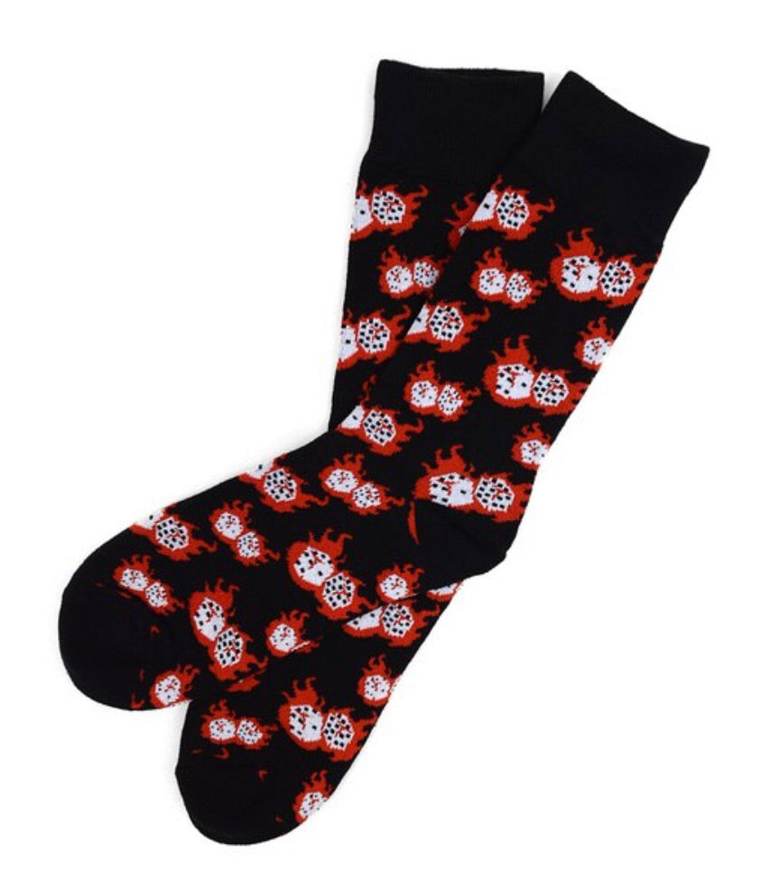 Parquet Brand Men’s Socks FIRE DICE - Novelty Socks for Less
