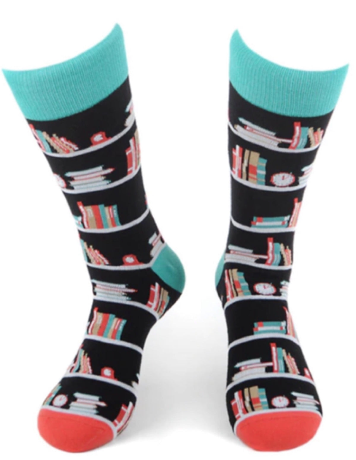 PARQUET BRAND Men’s STACK OF BOOKS ON SHELVES - Novelty Socks for Less