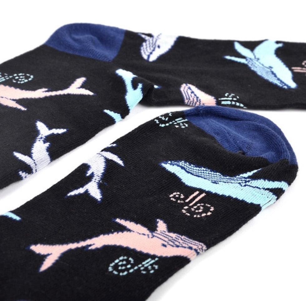 PARQUET BRAND Mens WHALES Socks - Novelty Socks for Less