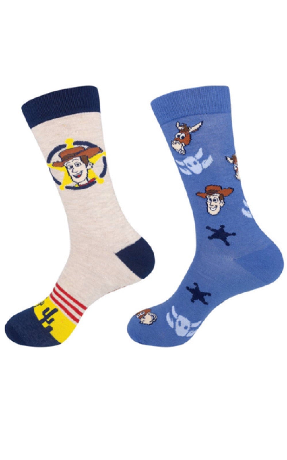 Disney’s TOY STORY 4 Men’s 2 Pair Socks SHERIFF WOODY & BULLSEYE - Novelty Socks for Less